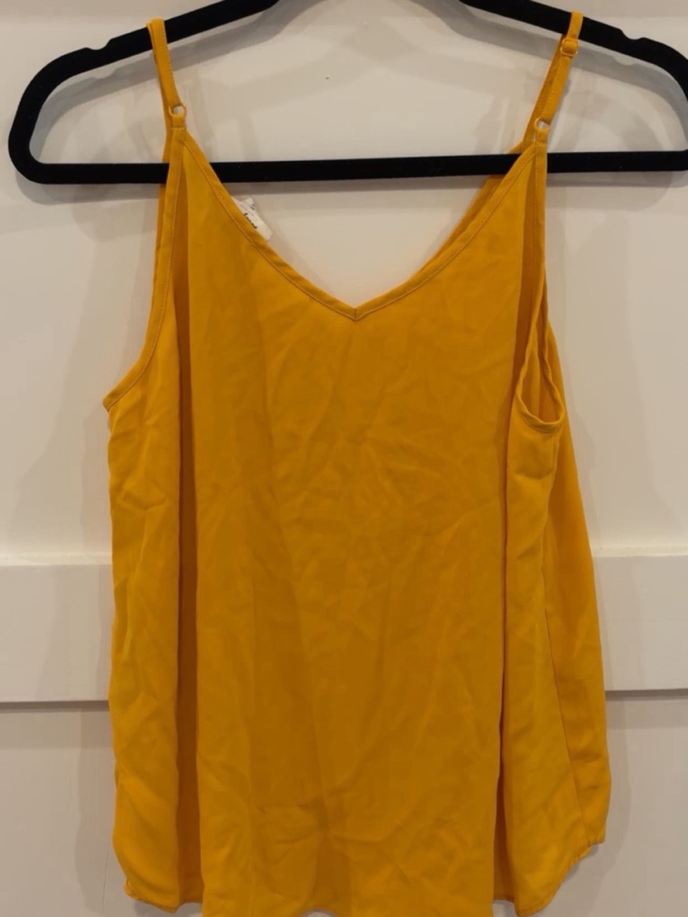 V-Neck Spaghetti Strap Tank Top in Mustard - Classic Summer Layering
